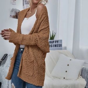 Open Front Popcorn Knit Cardigan (L)